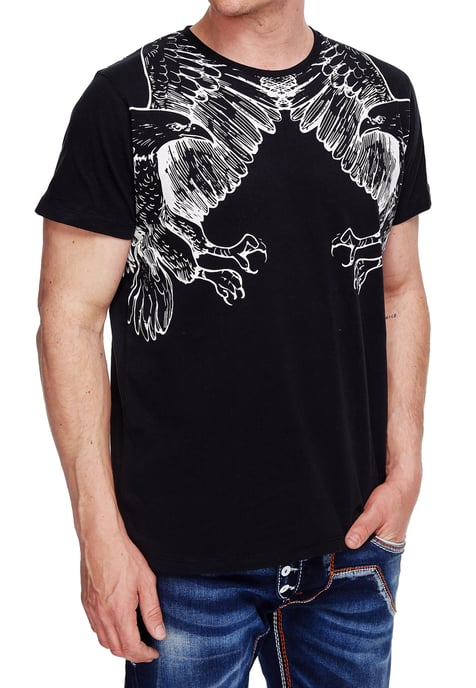 T-shirt met effen Amerikaanse print - Image 3