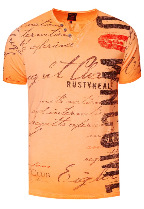 T-shirt met V-hals en logo-print aan de zijkant - Image 1