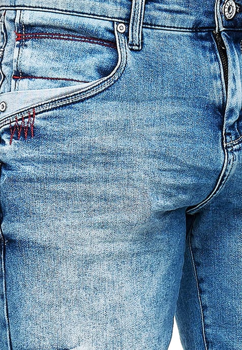 Lichtblauwe gebruikte "NOXON" Bermuda Jeans Shorts - Image 5