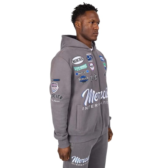 Mercier Mens International Full Zip Hoodie (Grey) - Image 2