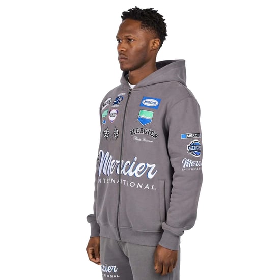 Mercier Mens International Full Zip Hoodie (Grey) - Image 3