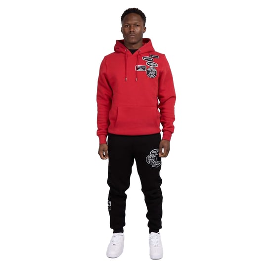 Mercier Mens Mono Badge Hoodie (Red) - Image 2