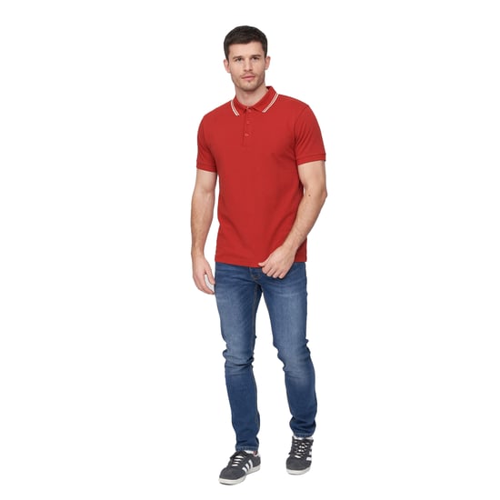 Duck and Cover Heren Samtrase Polo Shirt (Rood) - Image 4