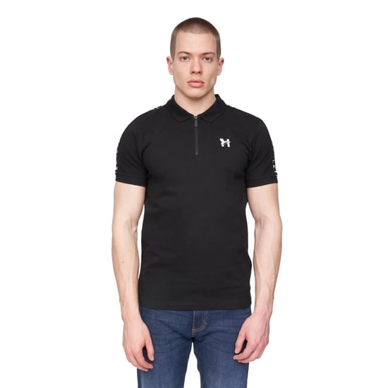 Henleys Mens Tapehen Polo Shirt (Black) - Image 1