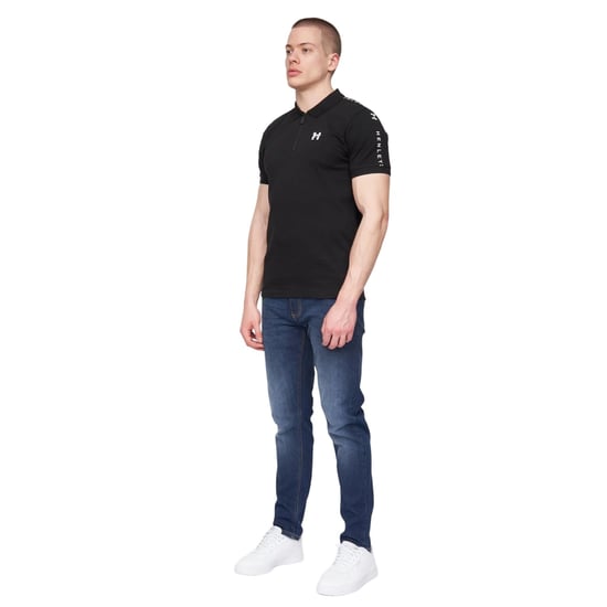 Henleys Heren Tapehen Poloshirt (Zwart) - Image 3