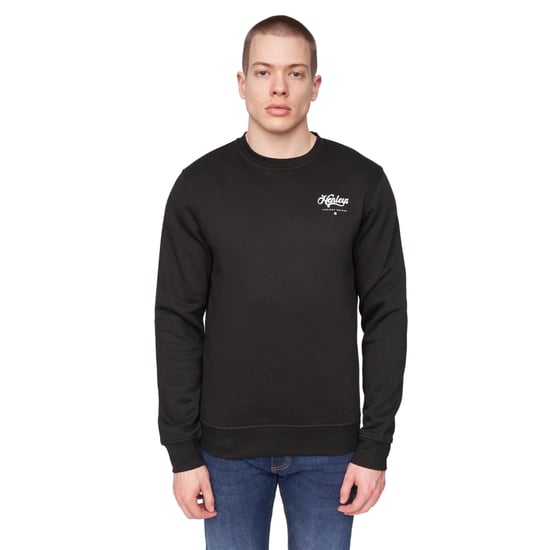 Henleys Heren Scripthen Crew Neck Sweatshirt (Zwart) - Image 1