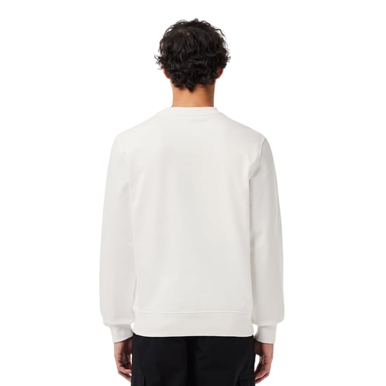 Lacoste Heren Fleece gevlokt sweatshirt (Crème) - Image 2