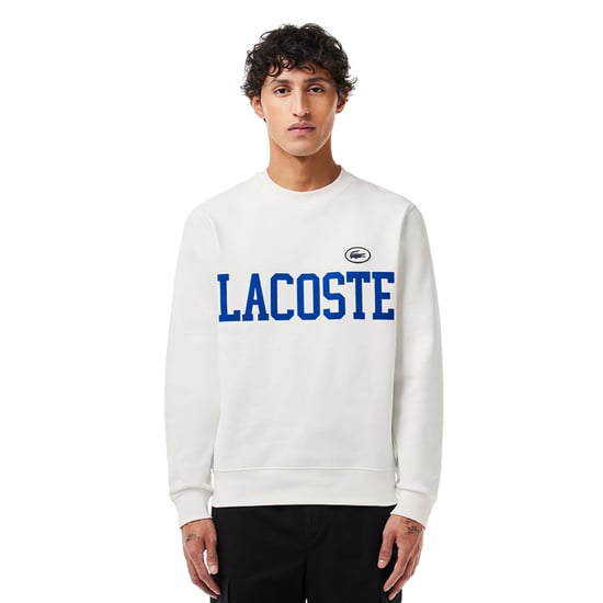 Lacoste Heren Fleece gevlokt sweatshirt (Crème) - Image 3