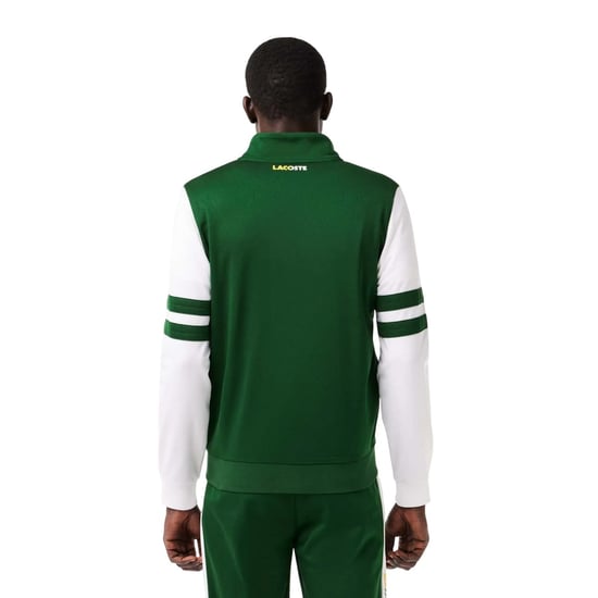 Lacoste Unisex Adult Sportsuit Striped Tennis Jacket (Green/White) - Image 2
