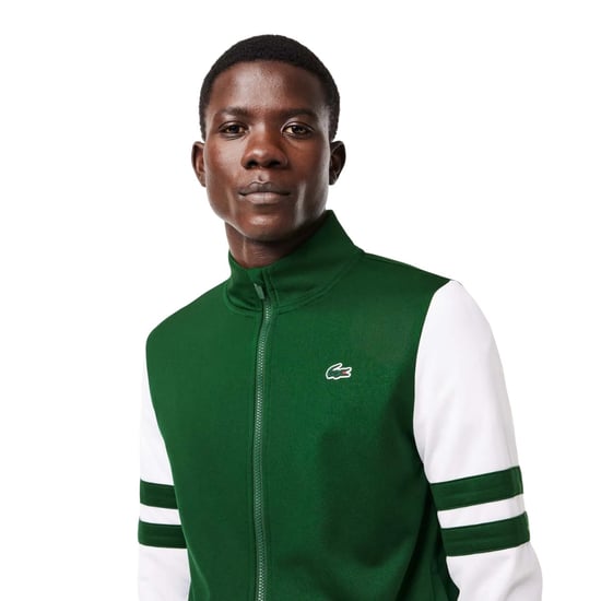 Lacoste Unisex Adult Sportsuit Striped Tennis Jacket (Green/White) - Image 3