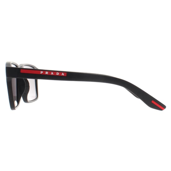 Prada Sport Rectangle Mens Black Rubber Dark Grey Polarized PS05YS - Image 3