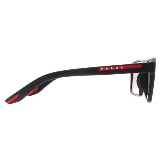 Prada Sport Rectangle Mens Black Rubber Dark Grey Polarized PS05YS - Image 4