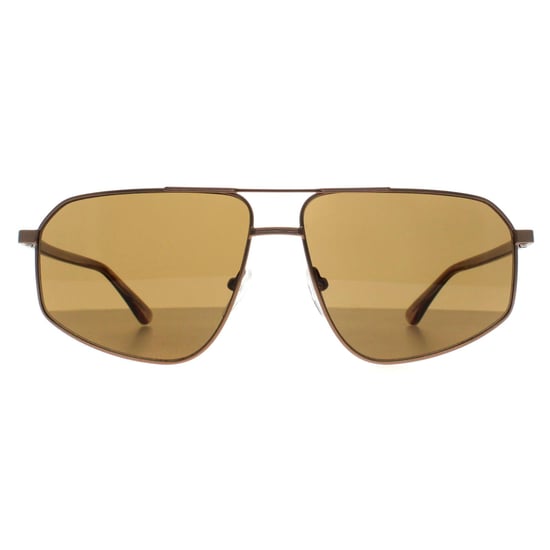 Calvin Klein Aviator Mens Matte Amber Gold Gold Brown CK23126S - Image 1