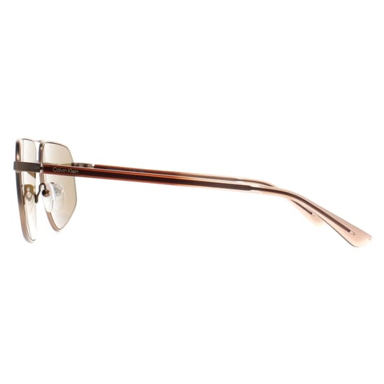 Calvin Klein Aviator Mens Matte Amber Gold Gold Brown CK23126S - Image 3