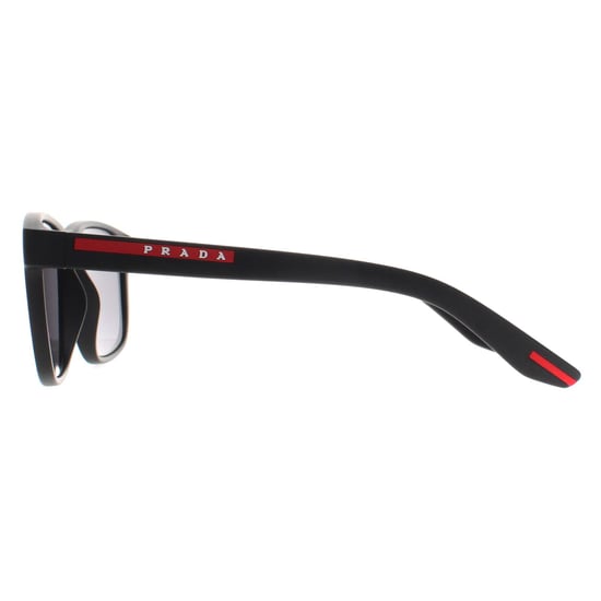 Prada Sport Rectangle Mens Black Rubber Dark Grey Polarized PS06YS - Image 3