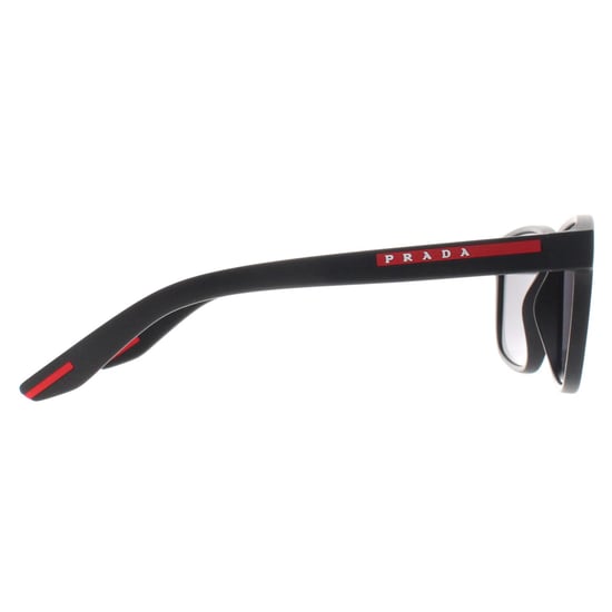 Prada Sport Rectangle Mens Black Rubber Dark Grey Polarized PS06YS - Image 4
