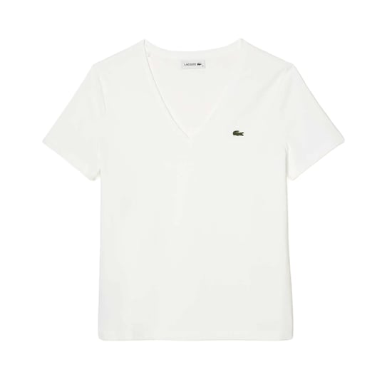 Lacoste Dames/Dames V Hals Los Hals T-shirt (Wit) - Image 1