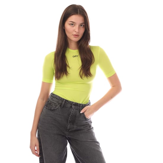 Off White Dames/Dames Off Stamp Sec Skin Crew Hals T-shirt (Geel) - Image 1