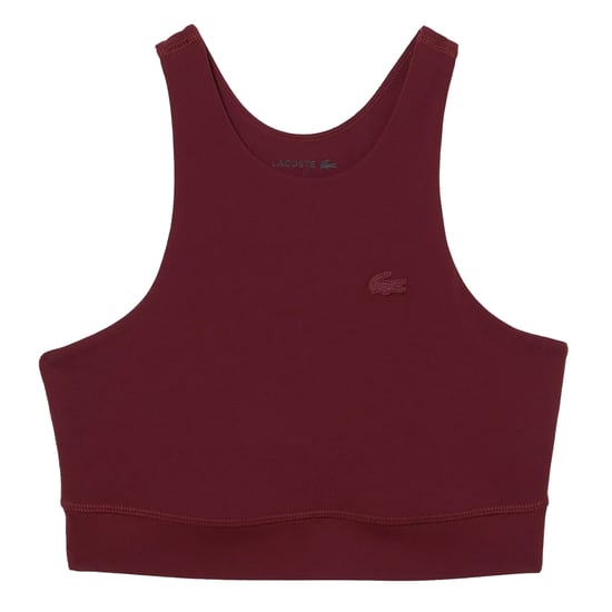 Lacoste Womens/Ladies Recycled Polyamide Quick Dry Sports Bra (Burgundy) - Image 1