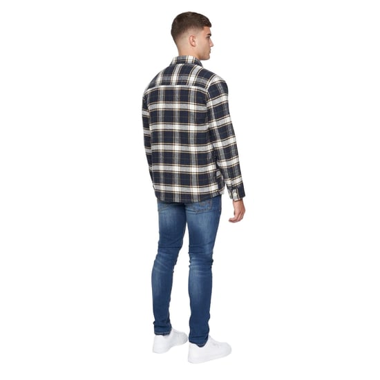Duck and Cover Mens Francore Checked Overshirt (Navy) - Image 2