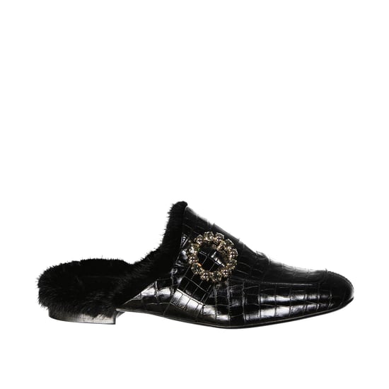 Eleventy Leather Fur Mules - Image 4