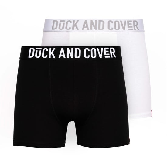 Duck And Cover Mens Salton Boxer Shorts (Pack Of 2) (Black/White) - Image 1