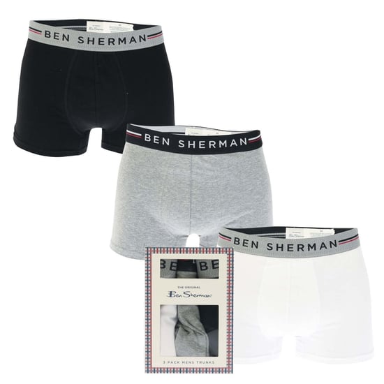 Ben Sherman Boxershorts Roman för herrar (Förpackning med 3 st) (Svart/grå/vit) - Image 1
