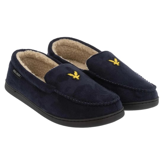 Lyle & Scott Heren Aspen Moccasin Slippers (Marine) - Image 1