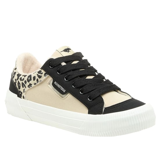 Rocket Dog Dames/Dames Cheery Colour Block Faux Suede Trainers (Zwart/Natuurlijk) - Image 1