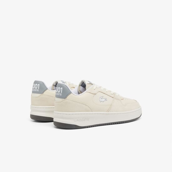 Men's Lacoste L001 Set Suede Trainers in White Grey - Image 2