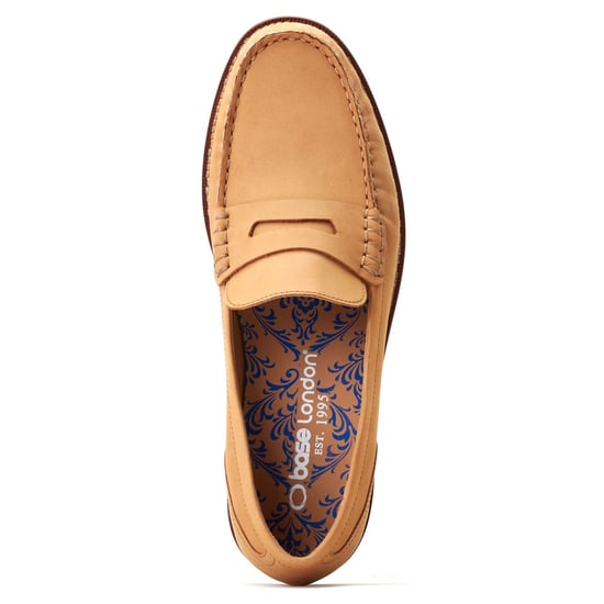 Base London Garfield Leren Heren Loafers In Verbrande Tan Kleur. - Image 4