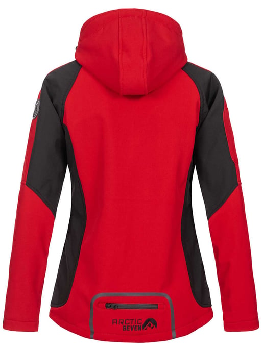 Arctic Seven Damen Softshell Jacke AS181 Rot - Schwarz Größe XXXXXL - Gr.50 - Image 4