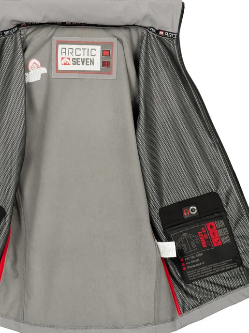 Arctic Seven Men's Softshell Jacket Light Grey - Image 4