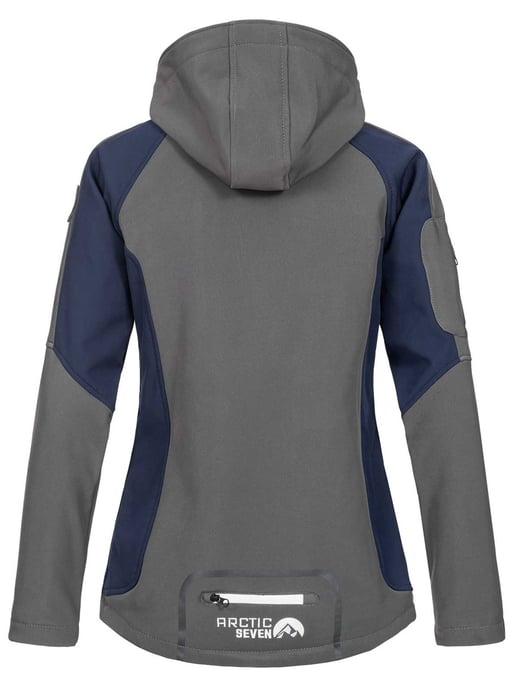 Arctic Seven Women's Softshell Jacket Grey-Navy - Image 4