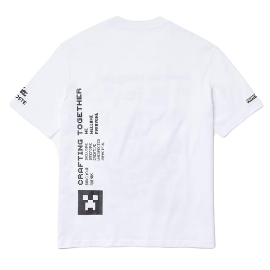 Lacoste Heren Minecraft Organisch Katoen T-Shirt (Wit) - Image 2