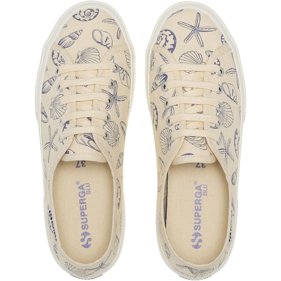 Superga 3750 Seashells Print Katoenen Dames Beige Sneakers - Image 4
