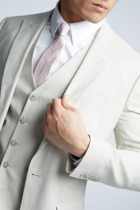 Linen Tailored Fit Suit Jacket - Image 2