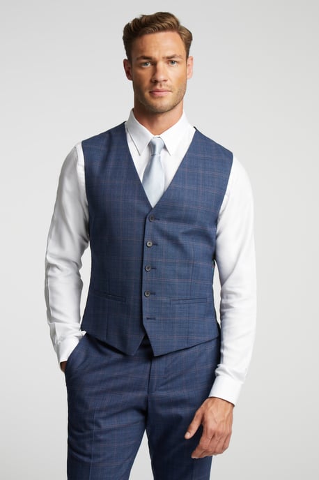 Brahe Checked Slim Waistcoat - Image 1