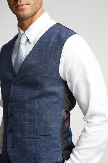 Brahe Checked Slim Waistcoat - Image 3