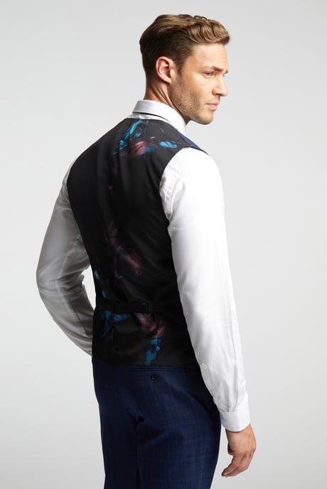 Slim Fit Soft Check Waistcoat - Image 2