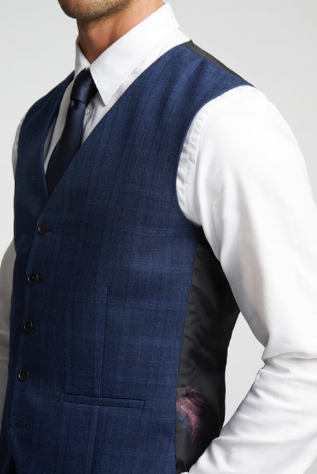 Slim Fit Soft Check Waistcoat - Image 3