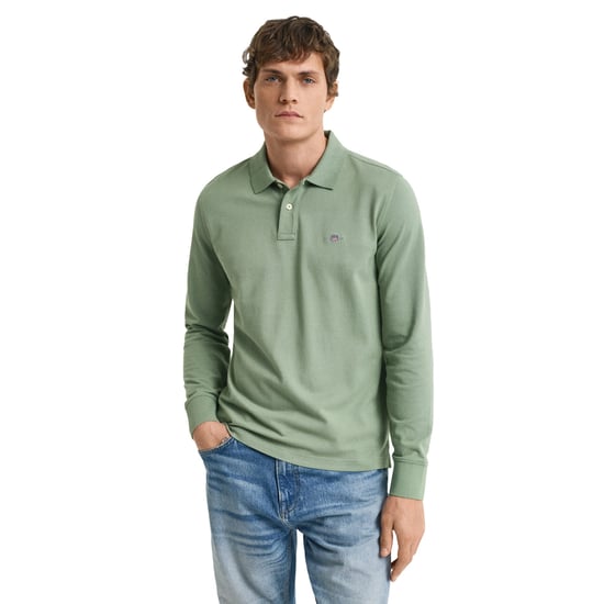 Gant Regular Shield Longsleeve Pique Rugger Polo Shirt - Image 2