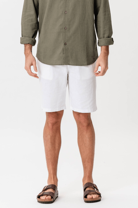 Linen Shorts - White - Image 1