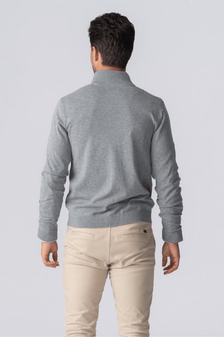 Pullover Vest met Rits - Grijs Melange - Image 3