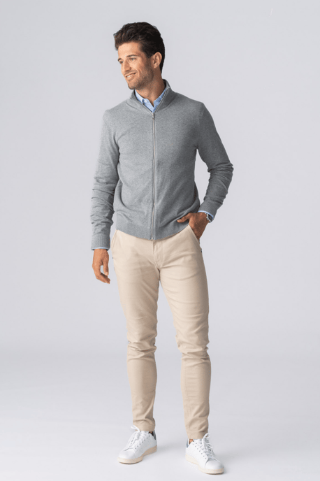 Pullover Vest met Rits - Grijs Melange - Image 4