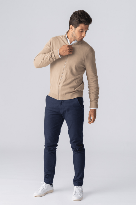 Pullover Vest met Rits - Zand - Image 3