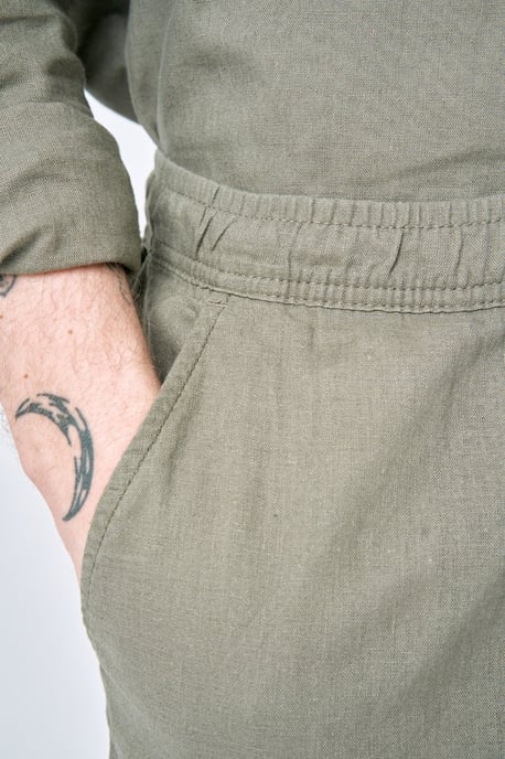 Linnen broek - leger - Image 5