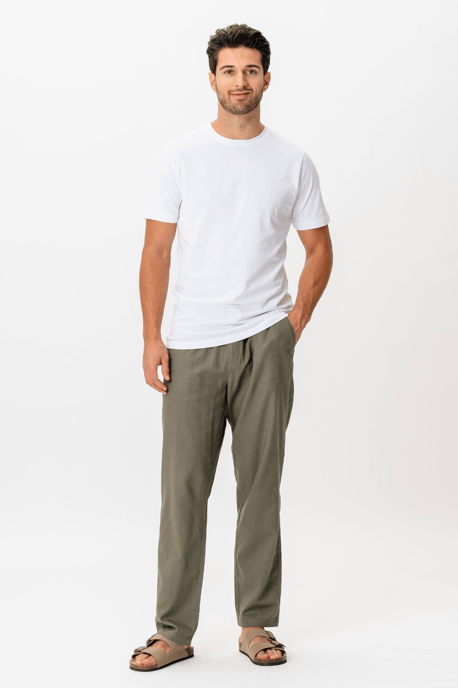 Linnen broek - leger - Image 6