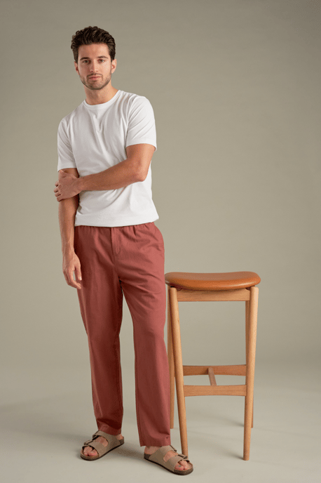 Linnen broek - Terracotta - Image 2