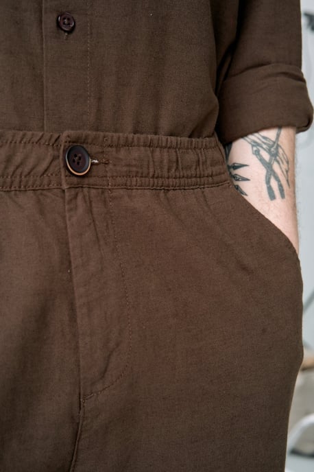 Linnen broek - koffie - Image 4
